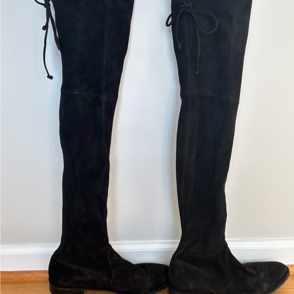 STUART WEITZMAN Women's Lowland Stretch Over The Knee Boots in Black - Picture 4 of 8